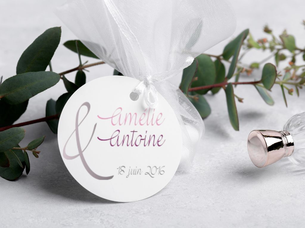 Etiquettes mariage Amélie & Antoine