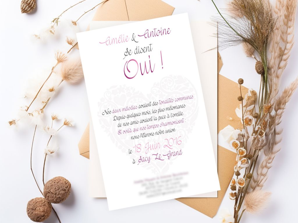 Faire-part  mariage Amélie & Antoine