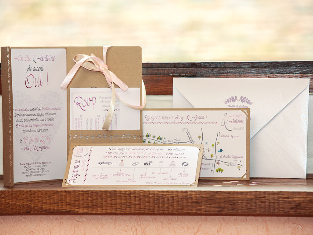 Faire-part mariage Amélie & Antoine