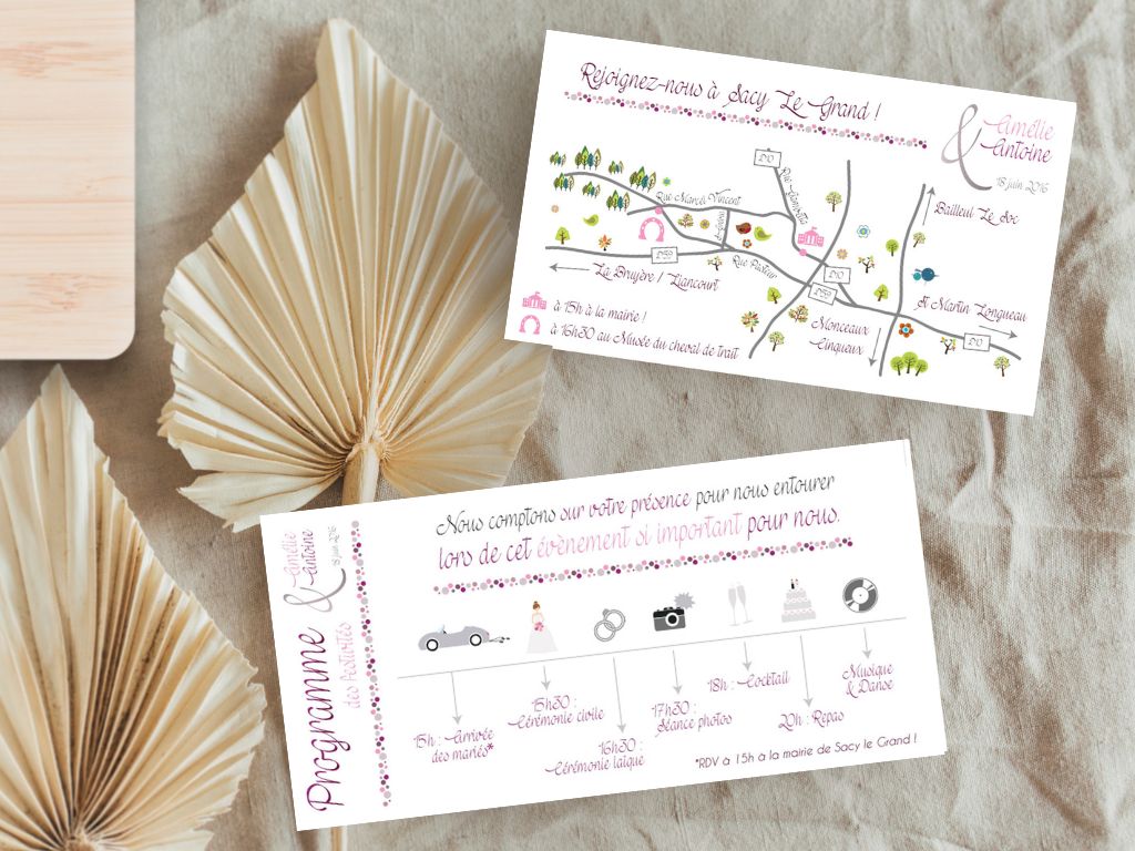 Plan et Programme mariage Amélie & Antoine