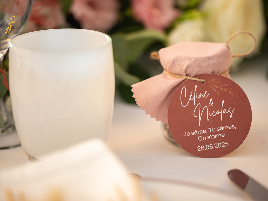 Etiquettes mariage Céline & Nicolas