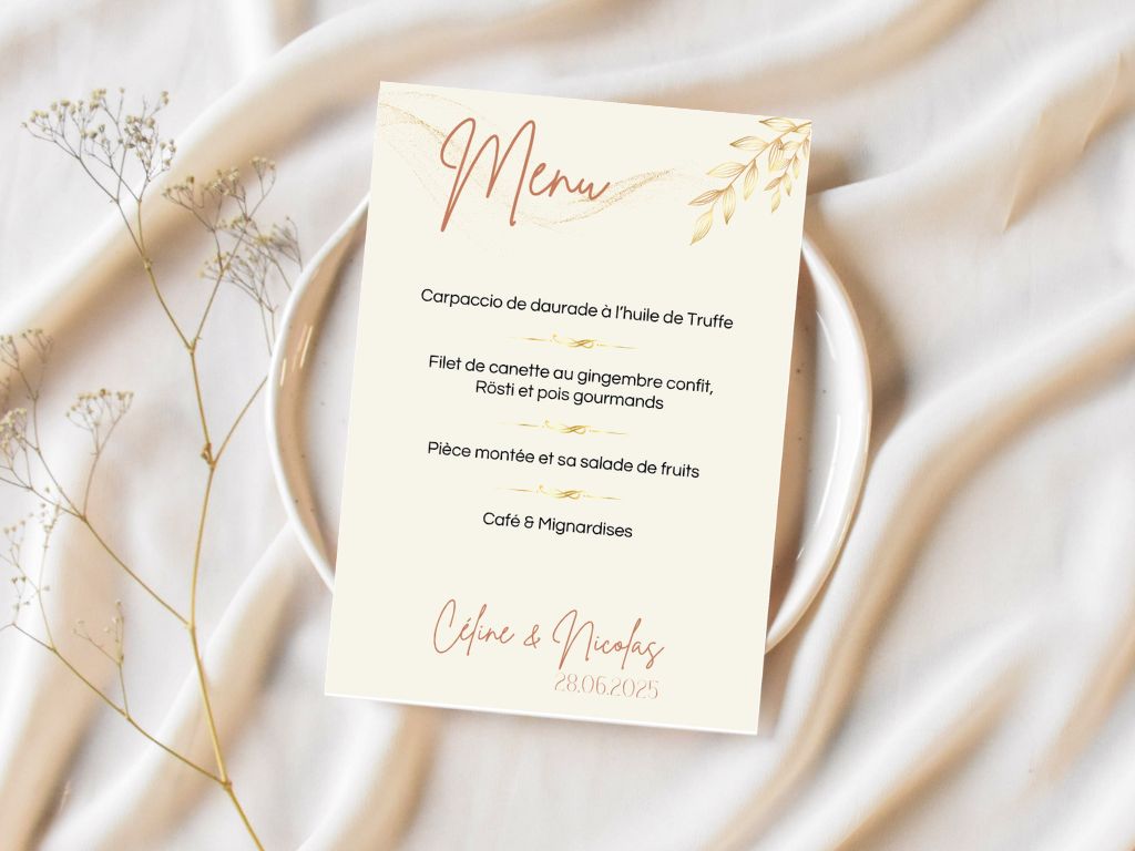 Menu mariage Céline & Nicolas