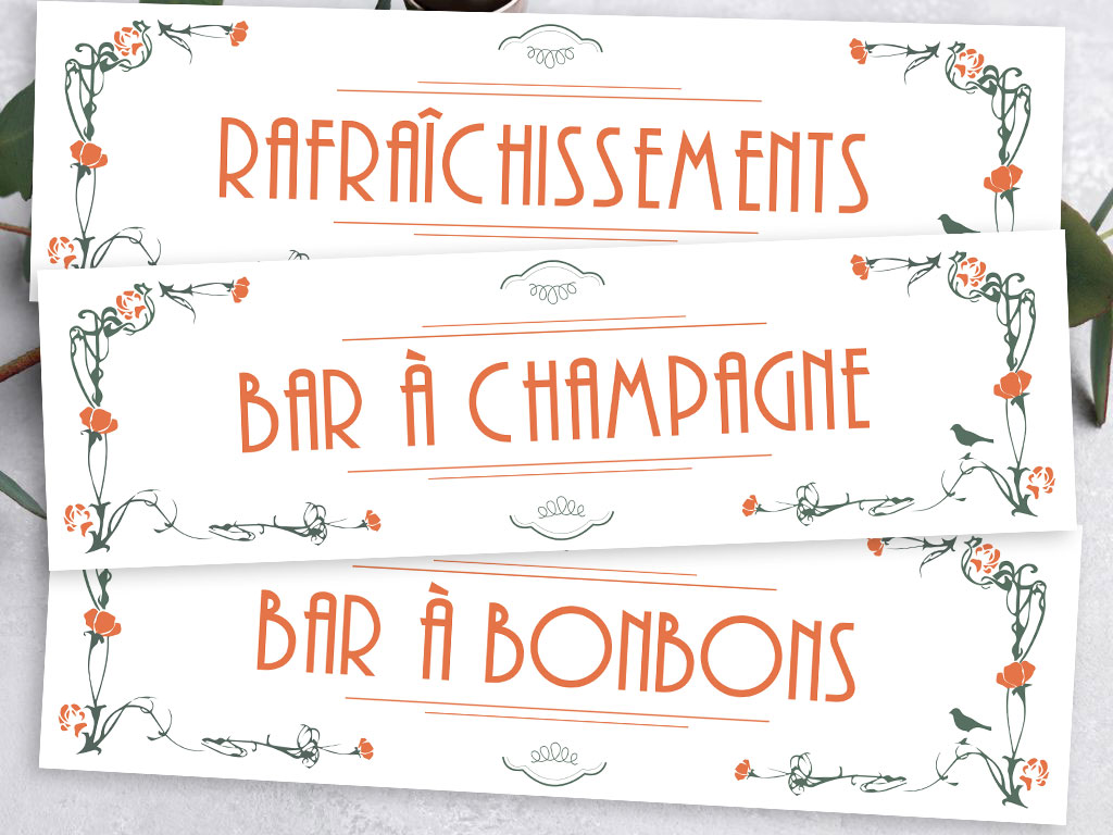 Bannières de mariage thème "Gatsby"