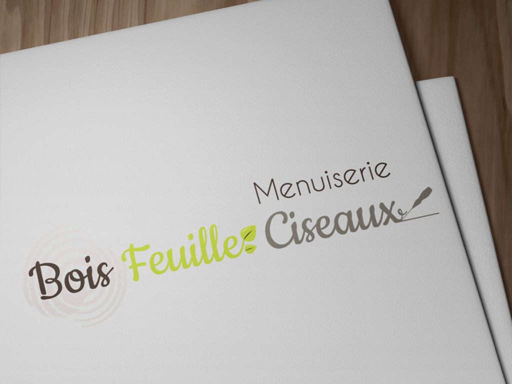 Logo pour la Menuiserie Bois Feuille Ciseaux