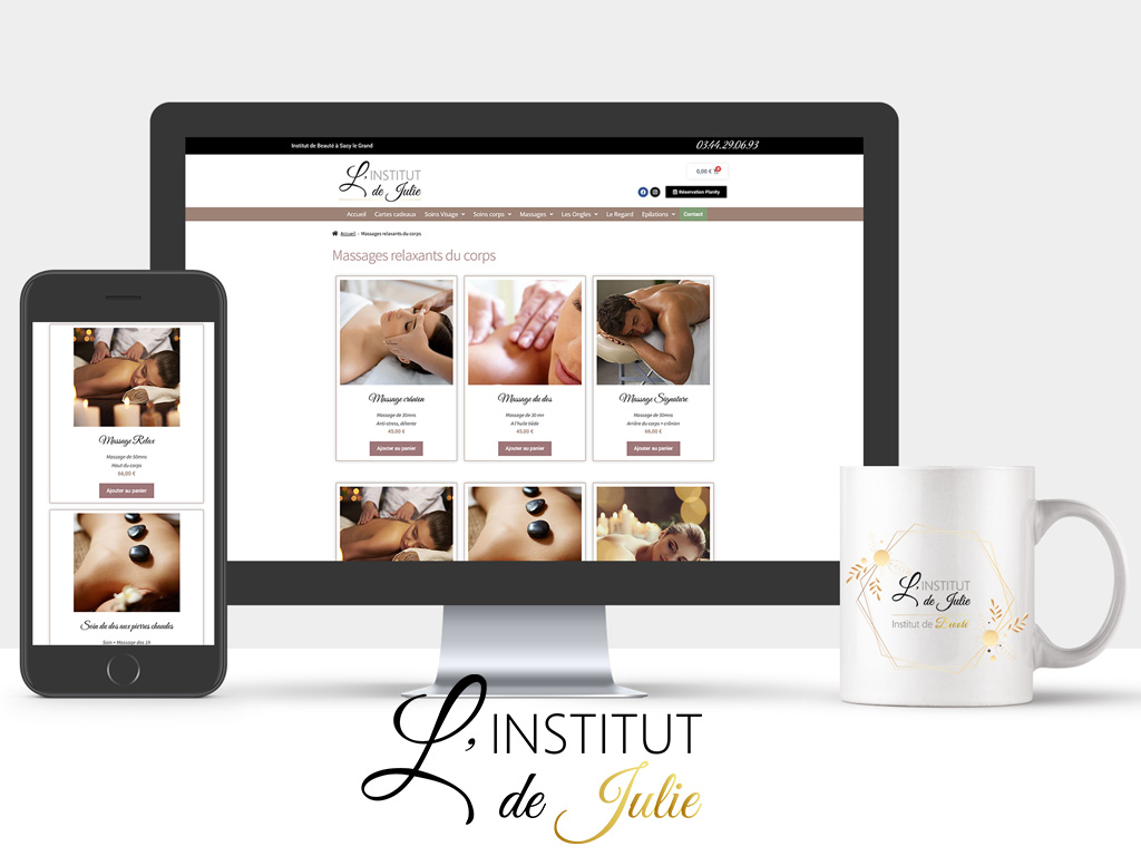 Site Internet Institut de Beauté, l'Institut de Julie à Sacy le Grand